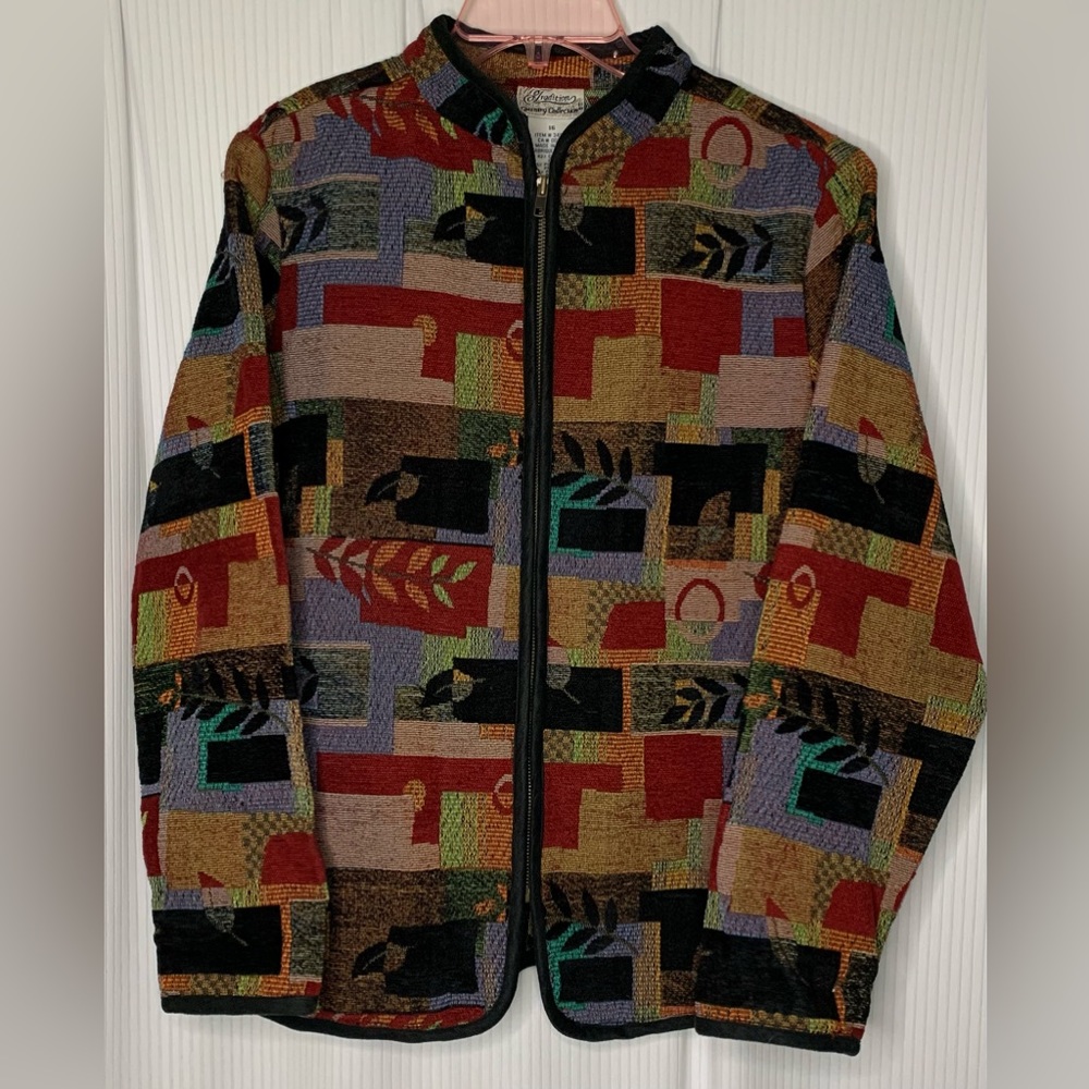 Tradition Country Collection Multicolor Tapestry Jacket Size 16